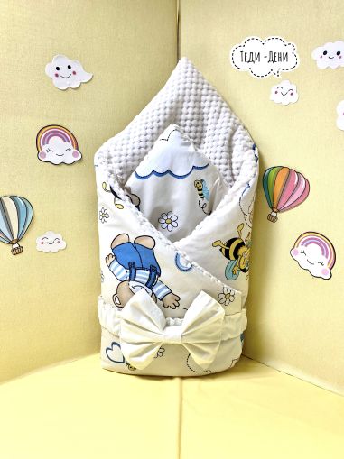 Зимно порт бебе за изписване "Бежови мечета", 80/80см. 