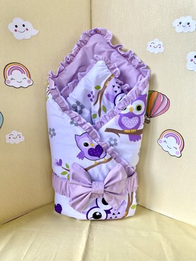 Порт бебе за изписване "Лилави бухали", 80/80см.