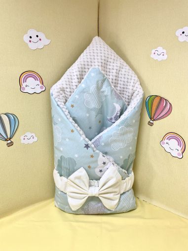 Зимно порт бебе за изписване "Ментови облачета", 80/80см.