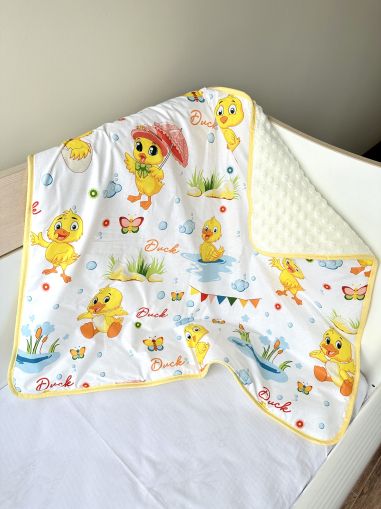 Soft Fleece Baby Blanket - "Ducklings" - 80x90cm