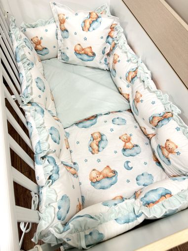 Бебешки спален комплект 8 части с обиколници "Мече"