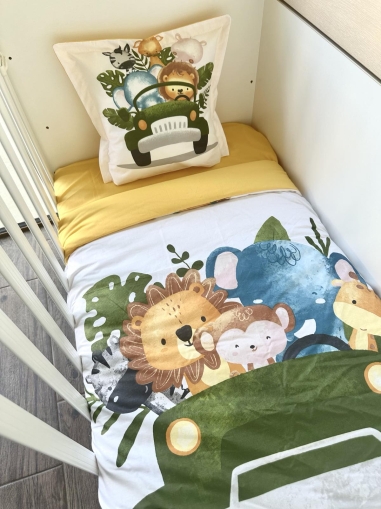 Бебешки спален комплект "Джунгла" - жълто