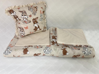 Baby stroller set "Beige Bunnies"