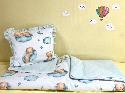 Baby stroller set "Mint bears"