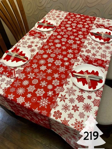 Коледен комплект за маса "Снежинки" - 219