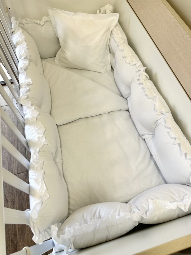 Бебешки спален комплект 8 части с обиколници "Бял"