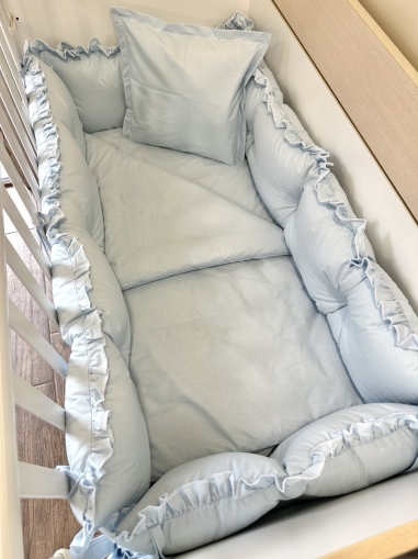 Бебешки спален комплект 8 части с обиколници "Син"