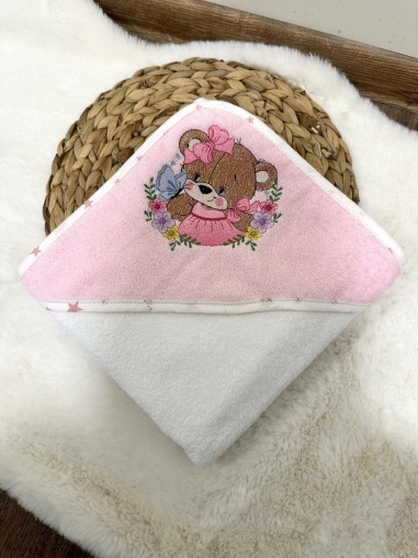 Бебешка хавлия за баня "Мече", 80/80см.