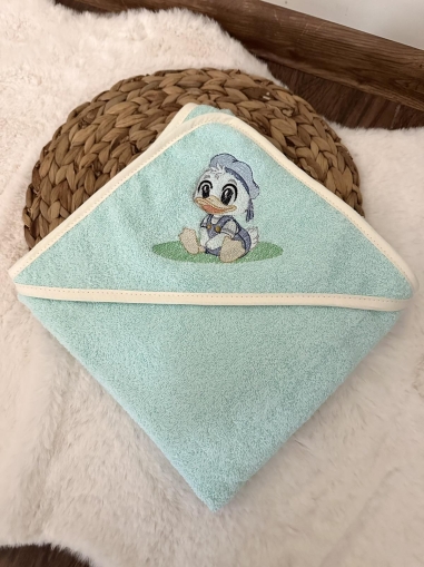 Бебешка хавлия за баня "Доналд Дък", 80/80см.