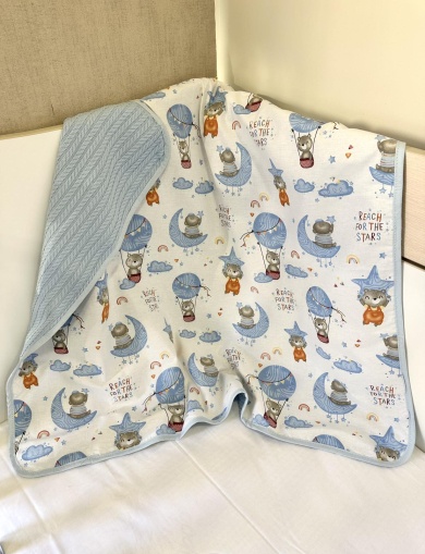 Бебешко одеяло - "Сини балони" - 80/90см.