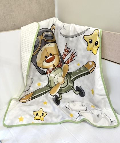 Pique Baby Blanket - "Pilot" - 80x90cm