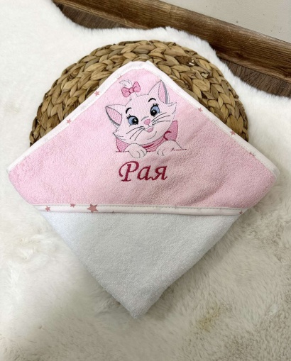 Бебешка хавлия за баня "Коте", 80/80см.
