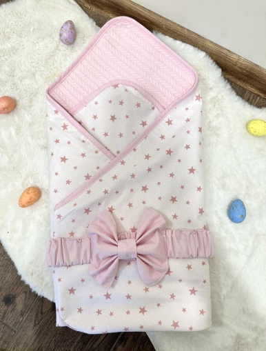 Лятно порт бебе "Малки розови звездички" - 80/80см.
