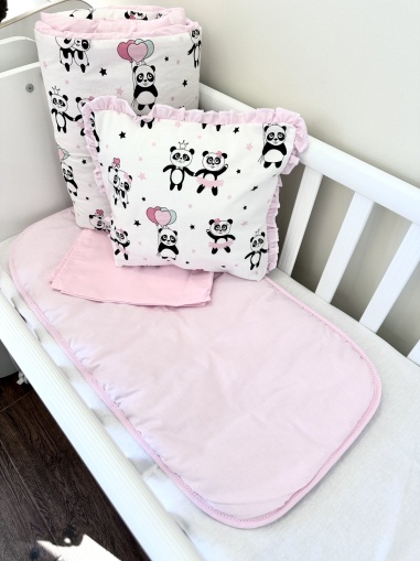 Baby stroller set + leak-proof mat "Pink Pandas"