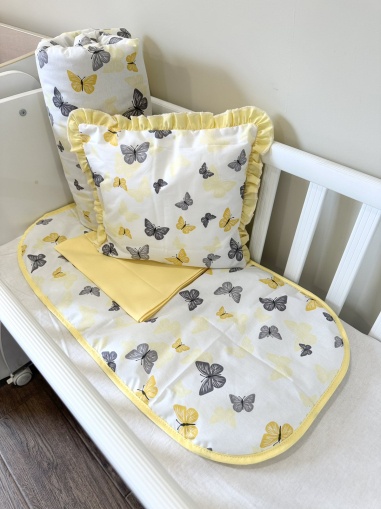 Baby stroller set + leak-proof mat "Yellow Butterflies"