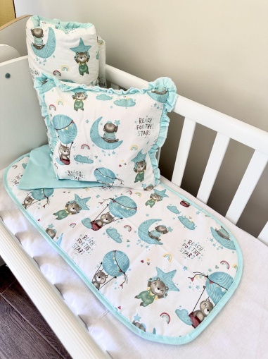 Baby stroller set + leak-proof mat "Mint Balloons"