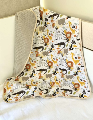 Pique Baby Blanket - "Jungle" - 80x90cm
