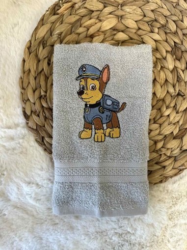 Детска кърпа за баня с бродерия - 30/50см. - Чейс - Пес Патрул
