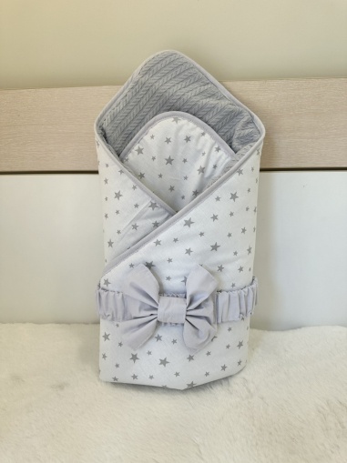 Зимно порт бебе за изписване "Малки сиви звездички", 80/80см. 