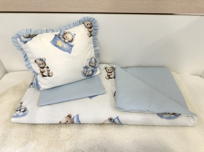 Baby stroller set "Blue milky bear"