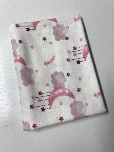 Бебешка пелена от бархет "Розови лунички" - 80/80см.