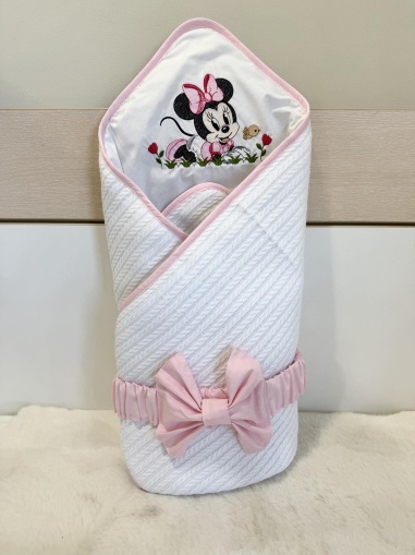 Персонализирано порт бебе за изписване с бродерия на името - "Мини маус", 80/80см.