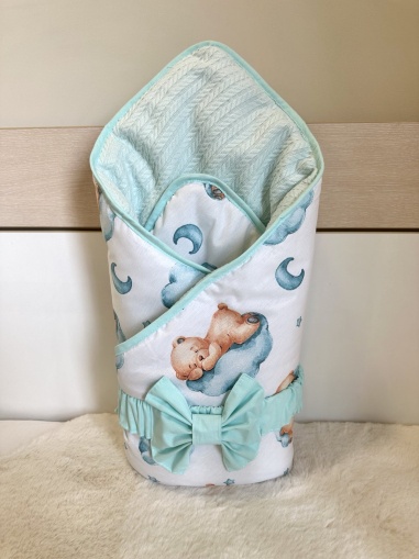 Зимно порт бебе за изписване "Ментови мечета", 80/80см.