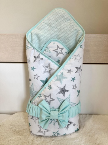 Зимно порт бебе за изписване "Ментови звездички", 80/80см.