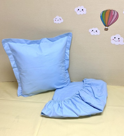 Долен чаршаф с ластик + калъфка - "Синьо"