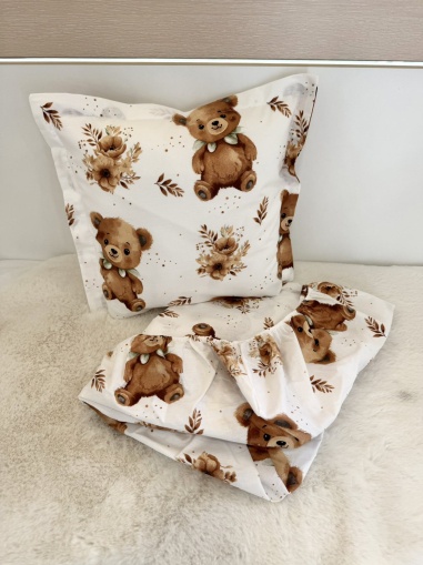 Долен чаршаф с ластик + калъфка - "Весел мечо"