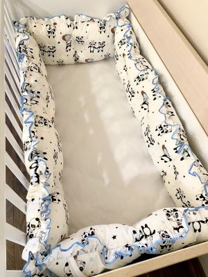 Crib bumpers "Blue Pandas"