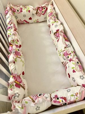 Crib bumpers "Pink Owls"