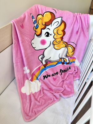  Soft Fleece Baby Blanket - "Unicorn" - 100/130cm.
