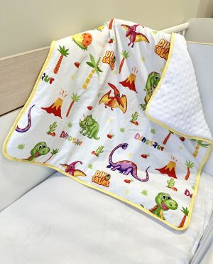 Бебешко поларено одеяло "Динозаври", 80/90дм.