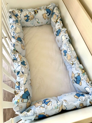 Crib bumpers "Blue Bear"