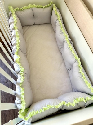 Crib bumpers - Grey/Green