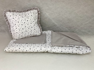 Baby stroller set "White stars/Grey"