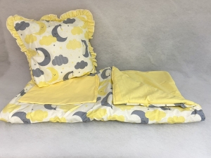 Baby stroller set "Yellow moons"