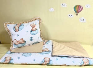 Baby stroller set "Mint bears/Beige"