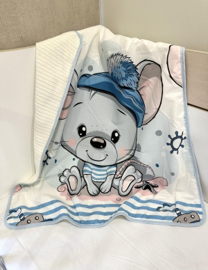 Луксозно бебешко одеяло - "Мишле/ екрю" - 80/90см.