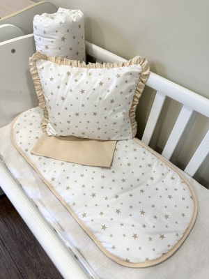 Baby stroller set + leak-proof mat "Small beige stars"