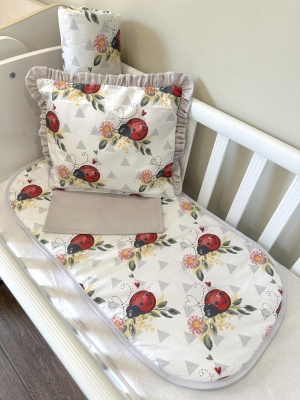 Baby stroller set + leak-proof mat "Ladybugs"