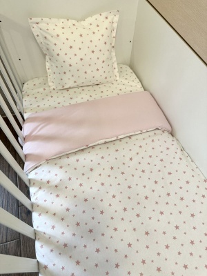 Бебешки спален комплект "Малки розови звездички"