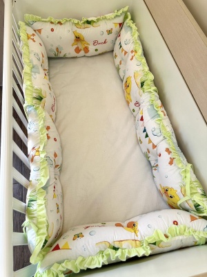 Crib bumpers "Ducklings" - Green