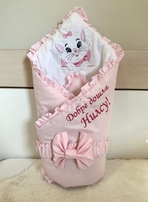 Персонализирано порт бебе за изписване с бродерия "Коте" , 80/80см.