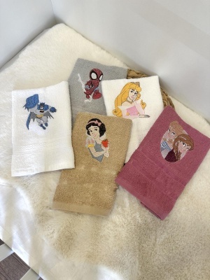 Embroidered bath towels