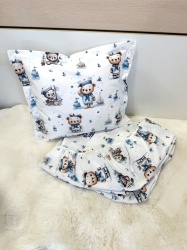 Долен чаршаф с ластик + калъфка - "Моряче"