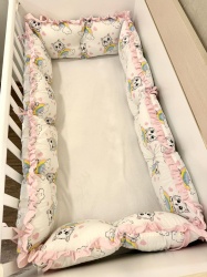 Обиколници за бебешка кошара "Сладки котенца" - розово