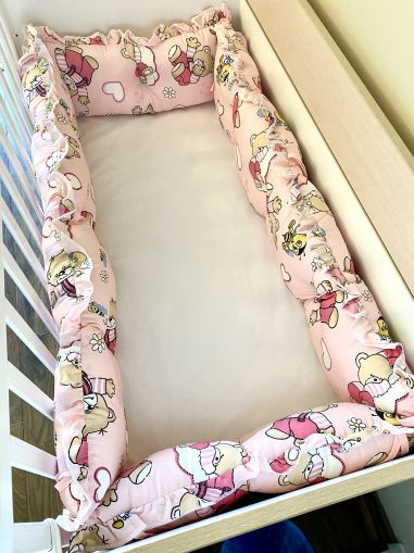 Crib bumpers "Pink bear"