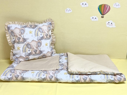 Baby stroller set "Beige elephants'